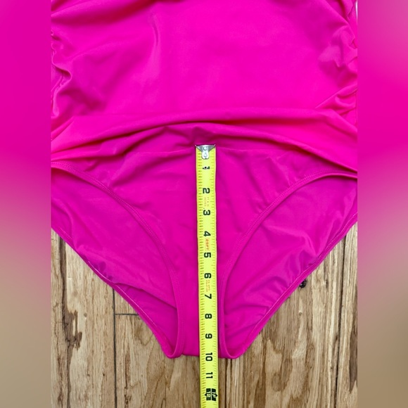 NWT Lauren Ralph Lauren Black Label 1-Piece Halter-Neck Fuchsia Swimsuit Sz 14 - Picture 11 of 13